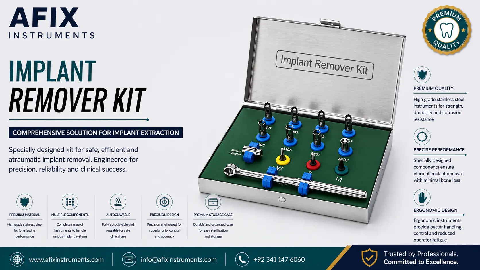 Dental Implant Remover Kit Manufacturer & Wholesale Supplier | Implant Extraction Instruments