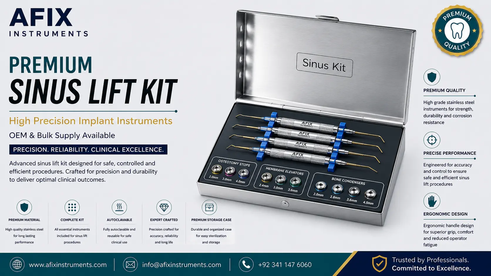 Sinus Lift Kit Manufacturer & Wholesale Supplier | High Precision Implant Instruments